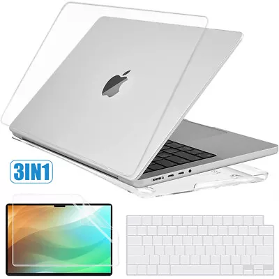 For MacBook Pro 13  14  M1 M2 M3 Crystal Clear Hard Case+Keyboard Cover+LCD Film • $14.99