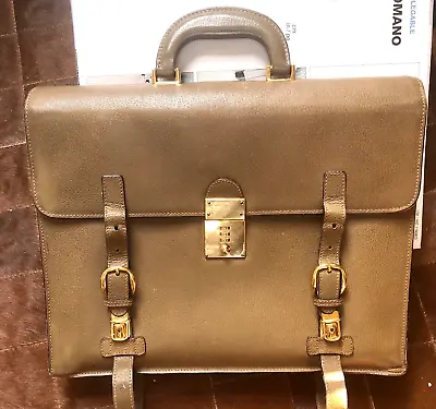 100% Authentic Gucci Vintage Leather Briefcase Classy  Very Rare  • $297