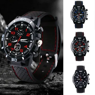 £3.99 • Buy Men's Watches Automatic Slim Quartz Sport Wristwatch Chronograph Silicone Strap.
