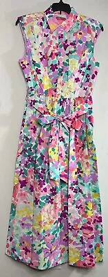 NWT Kate Spade Womens Shirtdress Multi 8 Painted Petals Floral Cotton Pastel • $134.99