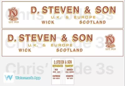 Code 3 Adhesive Vinyl Trailer Decal - D Steven & Son Livery - 1/50 1/76 1/148 • £10