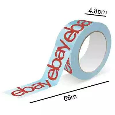 EBay Red/Blue Branded Packaging Strong Parcel Packing Tape Wide 66m Long 48mm • £55.75