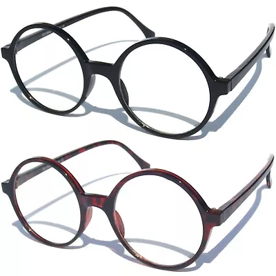 ROUND CLEAR LENS GLASSES 60's Retro Style Hipster Hippie Eye Glasses • $5.95