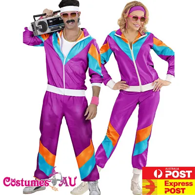 Couple 80s Shell Suit Tracksuit Costume 1980s Height Of Fashion Retro Disco  • $66.48