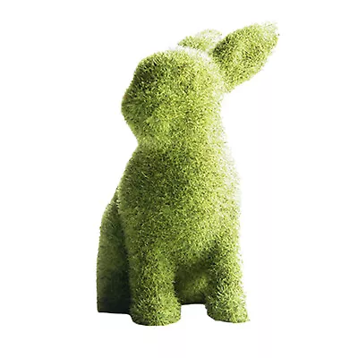 Green Imitation Moss Rabbit Resin Sculpture Garden Decoration • $11.98