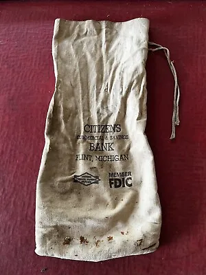 Vintage Bank Money Coin Bag Flint State Michigan Citizens • $22.21