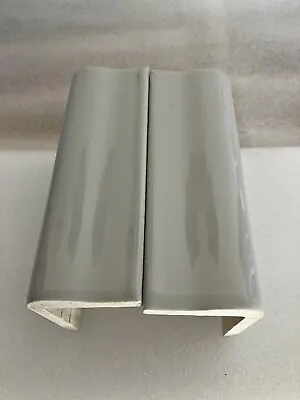 Two Pc’s Of Dal Tile K 176 Ice Grey Discontinued Ceramic Tile V-cap Trim • $25