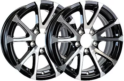 Two Aluminum Trailer Rims Wheels 5 Lug 14 In. Avalanche V-Spoke / Black • $160.97