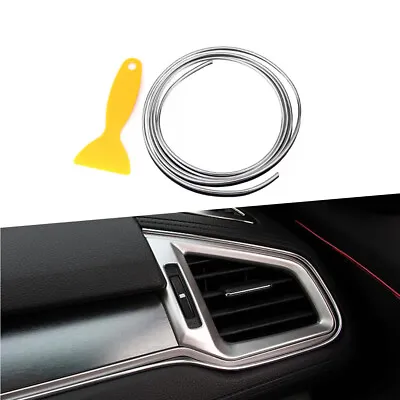 Silver Car Interior Door Gap Edge Line Molding Trim Strip Decorate Trims 5M*4mm  • $3.35