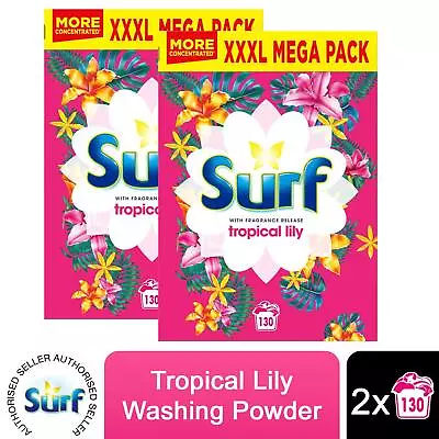 Surf Concentrated Tropical Lily & Ylang-Ylang Laundry Powder 130W 6.5kg 2 Pack • £31.49