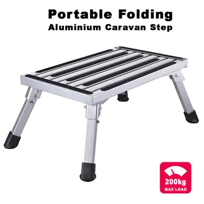 200KG Portable Folding Aluminium Step Caravan Accessories Ladder Stool Trailer • $45.99