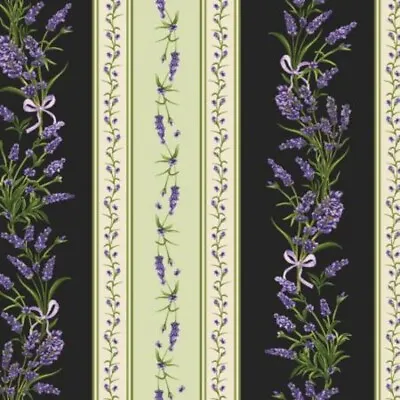 Lavender Sachet Stripe On Black By Maywood Studios Cotton Fabric 44  Wide • $12.50