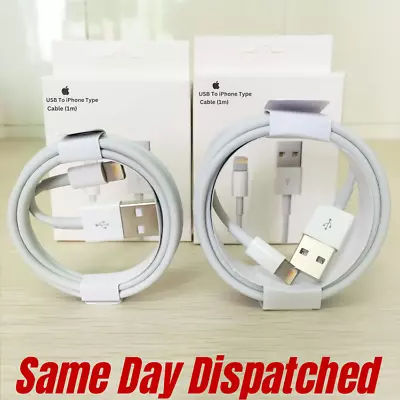 Genuine IPhone Charger Fast For Apple Cable USB Lead 6 7 8 X XS XR 11 Pro Max UK • £1.97