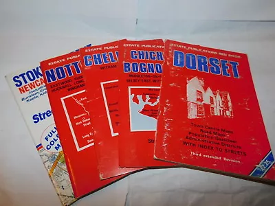 5 X Map Books Dorset Chichester Chelmsford Nottingham & A-Z For Stoke On Trent. • £4.46