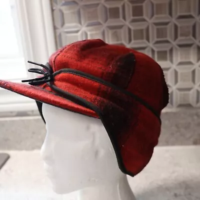 Stormy Kromer Original Red Plaid Wool Hat 7 5/8 Made In Michigan USA Ear Flap • $34.99