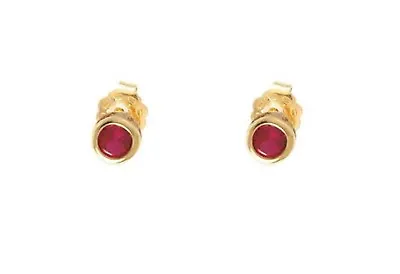 New 18ct Gold Filled Stud  Earrings With Round  Red  Gemstone  223 • £9.99