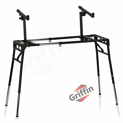 Keyboard Stand DJ Workstation Table Top Piano Holder 2-Tier Double Studio Mount • $117