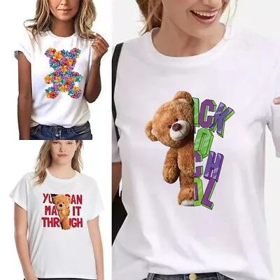 £5.99 • Buy Ladies Plain T-Shirts Womens Short Sleeve Coloured Cotton Fitted Tee Shirt In UK