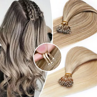 CLEARANCE Nano Ring 100% Human Remy Hair Extensions NANO Loop Beads I Tip 200PCS • $28.16