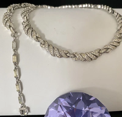£70.80 • Buy Vintage CROWN TRIFARI Pave Clear Rhinestone Dressy Choker Necklace