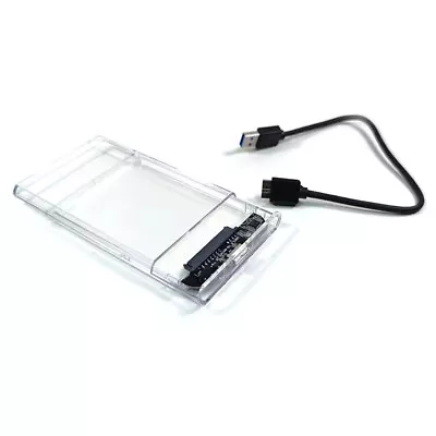 Hard Drive Enclosure 2.5 Inch USB 3.0 SATA Case External Clear Caddy HDD SSD • £4.45