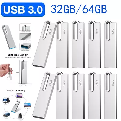 USB Flash Drive 3.0 Memory Stick 32GB 64GB Metal U Disk Data Storage High-Speed  • $72.59