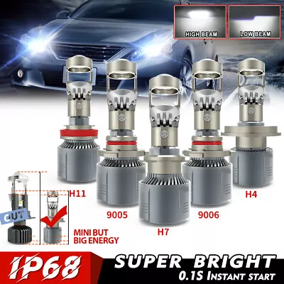 2x H4 H7 9005 Mini Bi-LED Projector Lens Motor&Car Headlight Hi/Lo Beam Retrofit • $40.91