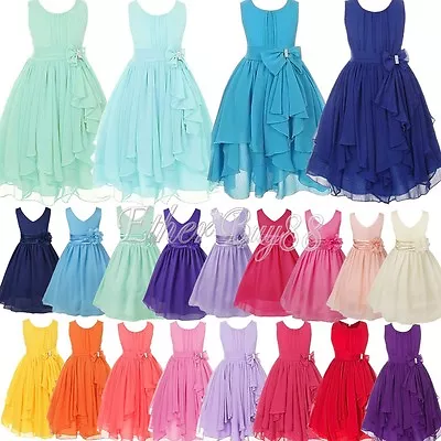 Flower Girls Princess Dress Kids Party Pageant Wedding Bridesmaid Formal Dresses • $21.24