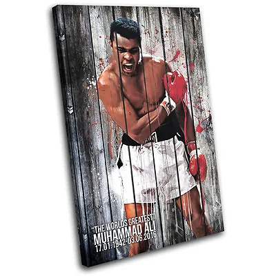 Muhammad Ali Boxing Vintage Sports SINGLE CANVAS WALL ART Picture Print • £34.99