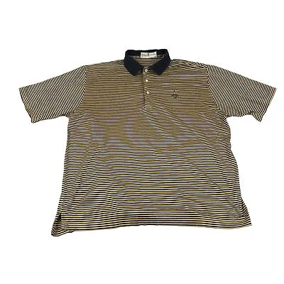 Fairway & Greene Polo Shirt L Yellow Striped Short Sleeve Merion 1896 Golf Club • $10.79