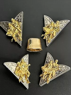 Vintage 2sets Western Silver/gold-tone Collar Tips 1 Bolo Slide Square Dancers • $25