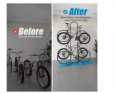 Suchtale 4 Bike Rack Bicycle Rack Bike Storage Rack For Garage Home Freestand • $47