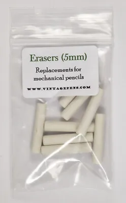 Replacement Erasers For Mechanical Pencils 5 Mm Diameter 8 Pieces • $6