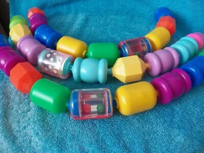 Fisher Price Snap Lock Beads Toy Lot 27 Pop Together Specialty Beads Multicolor • $18.50