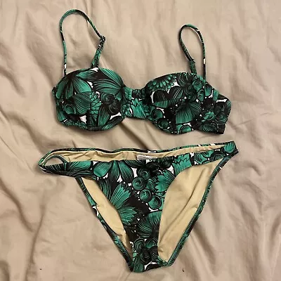 Milly Cabana Size M Tropical Floral Two 2 Piece Bikini Bathing Swim Suit • $39