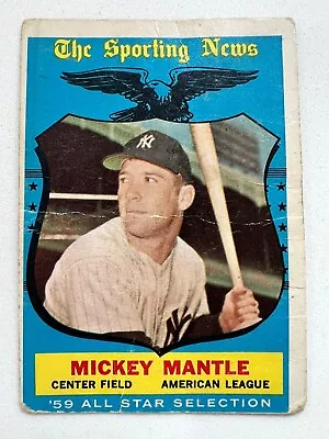 Mickey Mantle ! 1959 Topps The Sporting News ALL STAR #564 ! Good • $0.99