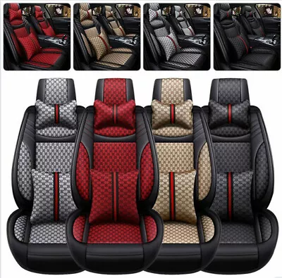 Full Set Deluxe 5-Seats Car Seats Covers Universal Front Rear PU Leather Cushion • $15.48