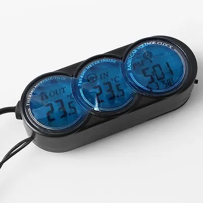 £17.99 • Buy Car Cigarette Lighter LED Digital Dual 2 Thermometer ℃ Alarm Clock Gauge Sets