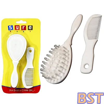 Sure Baby Childrens Infant First Steps Hair Brush And Comb Set Soft Bristles • £4.19