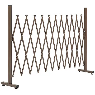 Outsunny Aluminum Alloy Movable Fence Foldable Garden Screen Panel Dark Brown • £47.99