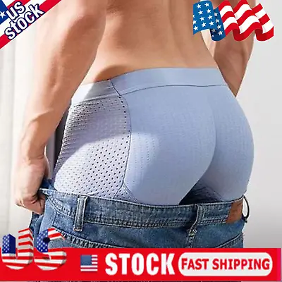 Men's Mesh Breathable Hip Butt Lift Boxer Briefs Underwear With Butt Pad Enlarge • $3.89