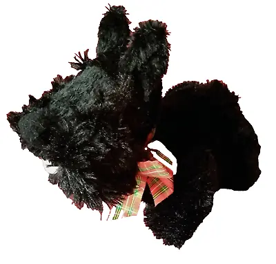 Melissa & Doug MAXWELL Scottish Terrier 11in Scottie Dog Plush Tartan Plaid Bow • $14.39