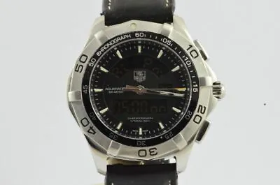 $1526.38 • Buy TAG Heuer Aquaracer CAF1010 Men's Watch Quartz 1 21/32in Steel Digital Analog 2