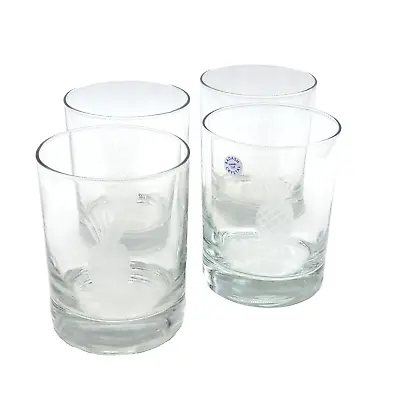 Badash Lead Crystal Etched Pineapple Glasses Rocks X 4 • $29.49