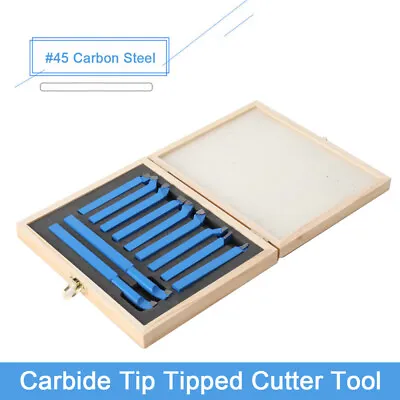 11pcs Carbide Tip Tipped Cutter Tool Turning Bit Cutting Set Metal Lathe Tooling • $30.46