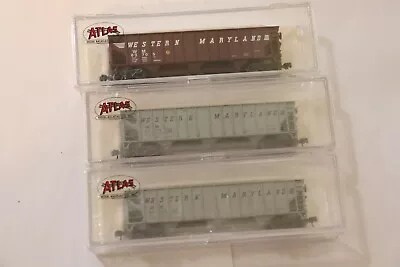 N Scale 3 Pc Lot Atlas 90 Ton Hopper  Western Maryland  • $55.56