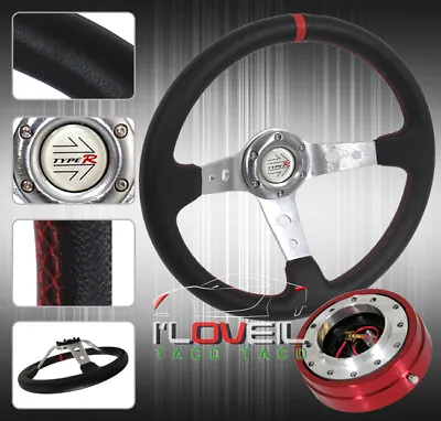 320mm Steering Wheel Combo Set W/ 1.5  Thin Quick Release Adapter + Horn Button • $49.99