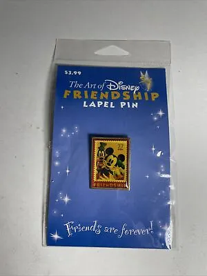 $0.99 • Buy Disney FRIENDSHIP Lapel Pin Mickey Mouse Goofy Donald Postage Stamp USA Vintage