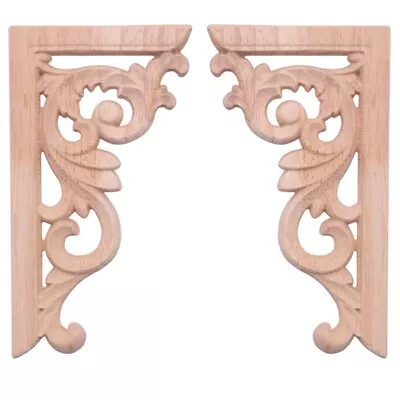 2pcs Left+right(each 1pcs) Vintage Wooden  Corner Onlay Furniture Wall Decor Unp • $7.23