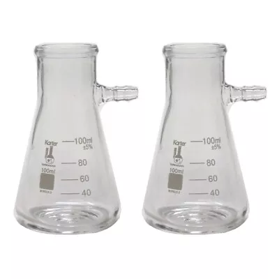 100ml Filtering Flask Bolt Neck Tubulation Heavy Wall KarterSci(Pack Of 2) • $11.99